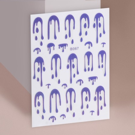 Nail stickers "ice cream", purple/holographic color-1