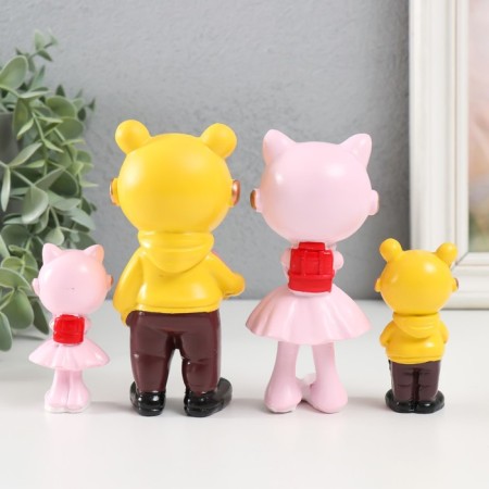 Souvenir Polystone "Kata Myshek kids" set 4 pcs 2.5x3x7 4.5x4x4x12 cm-2