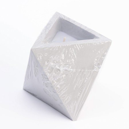 Figure Aromatic candle in concrete "rhombus", 13.5x9 cm, light gray, apple and pear-3
