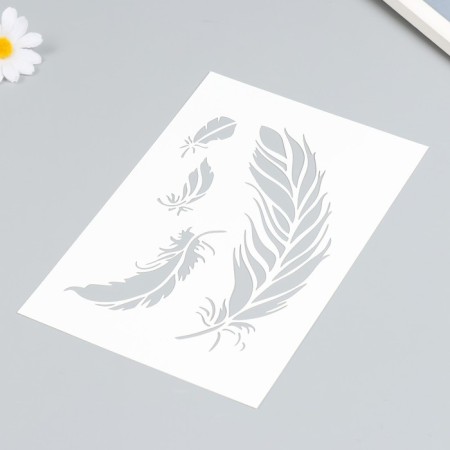 Plastic stencil "feathers" 16x24 cm-1