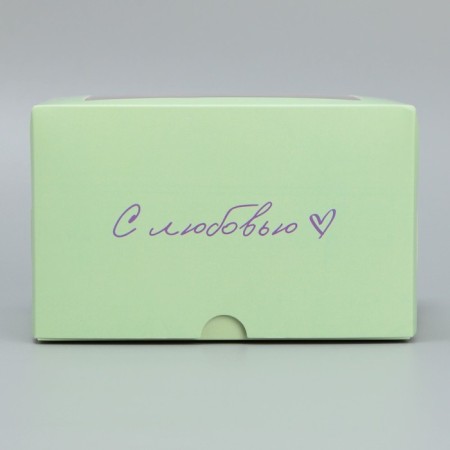 Capcake box, confectionery packaging double -sided, 4 cells “With Love”, 16 x 16 x 10 cm-2