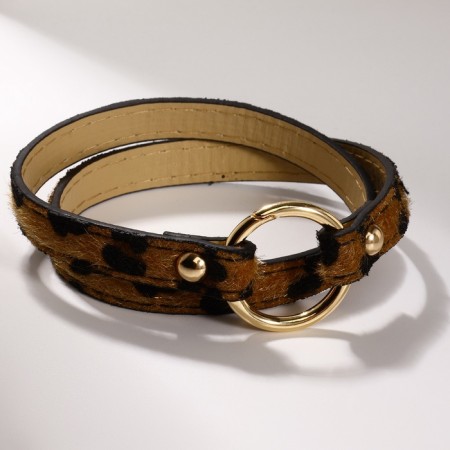 Bracelet Skin "Safari" leopard, black-brown color, 51 cm-2