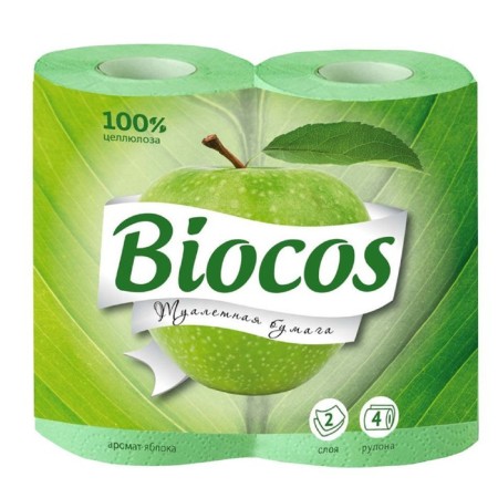 Toilet with the aroma of an apple BioCOS, 4 rolls, 1 pc.