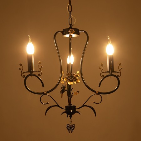 Sandra chandelier 3XE14 40W black and gold 51x51x52-110 cm Bayerlux-6