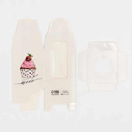 Capcake box, confectionery packaging, 1 cell “you”, 9 x 9 x 11 cm-5