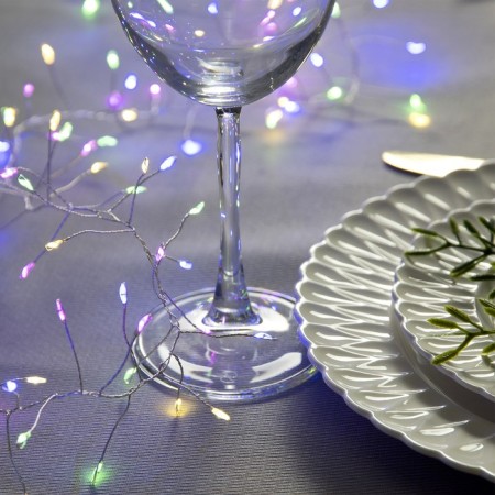 Garland "Mishura" 2 m Rosa, IP20, silver thread, 200 LED, glow of multi, 12 V-1