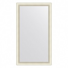 EvoForm mirror in the baguette frame, 60 mm, 64x114 cm, white color with silver