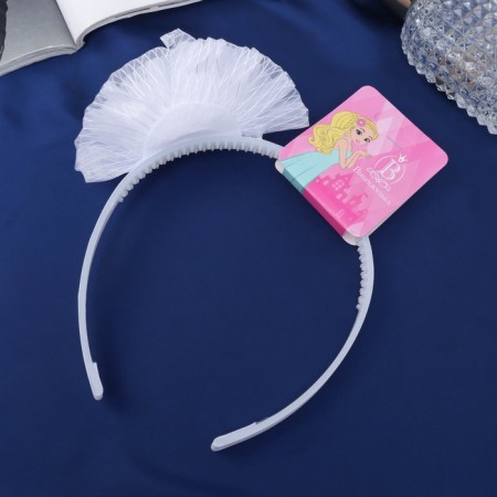 Hair cap "Schoolgirl" a cloud strip, d 10 cm, white-3