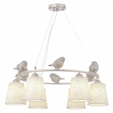 Suspended EVOLUCE lamp. Sle1155-503-06. Lavinia. 6x40 watts, E27, 68x68x2.5 cm, white color