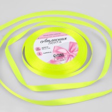 Satin tape, 6 mm × 23 ± 1 m, color neon light green No. 58