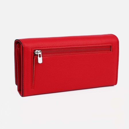 Women's wallet on magnets, red color-1