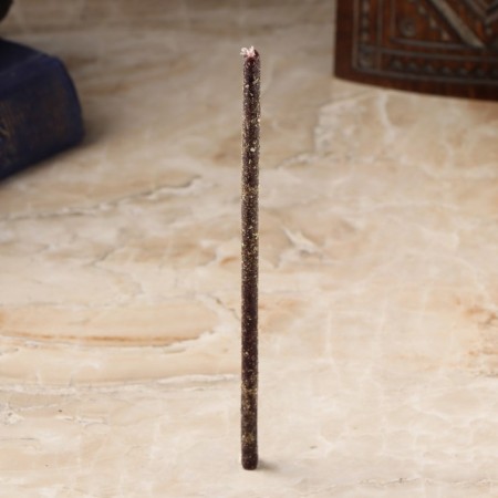 Candle magic wax "cleansing", with wormwood, 16x0.6 cm, black-1