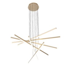 Suspension lamp ST LUCE. SL394.223.06. Basoni. 6x16.6 W, LED, 4000K, 5833 LM, 101.6x101.6 cm, color matte gold