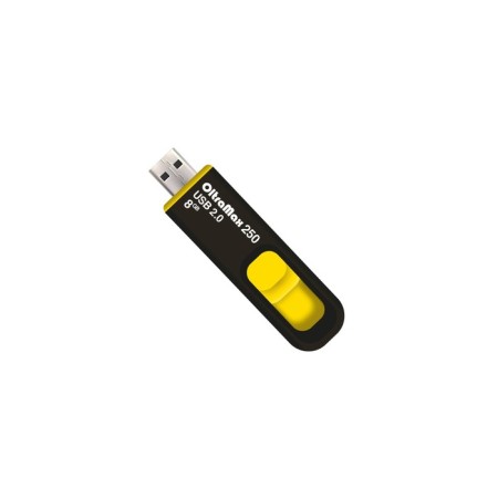 OLTRAMAX 250, 8 GB, USB2.0 flash drive, Thu up to 15 MB/s, PBLD to 8 Mb/s, yellow