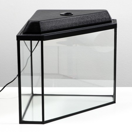 Aquarium "Delta" corner with a lid, 40 liters, 39 x 39 x 36/41.5 cm, black-2