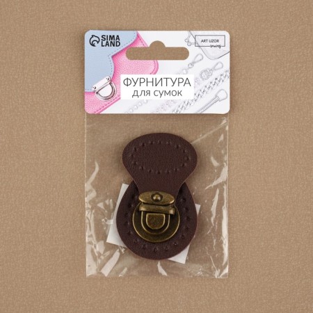 Bag Cauline, sewing, 6 × 4 cm, dark brown/bronze color-5
