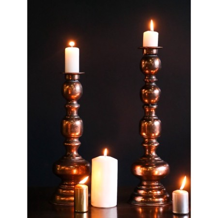 Summary Metal for 1 candle "Ermet" aged bronze 13.5x13.5x43.5 cm-5