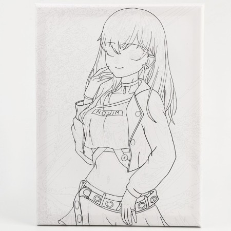 Picture on numbers on canvas with a subframe "Girl in the Topik", 30 x 40 cm-3