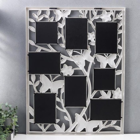 Photo frame Plastic in 8 photos 10x10, 10x15 cm "Butterflies on the tree" White 70x55 cm-2