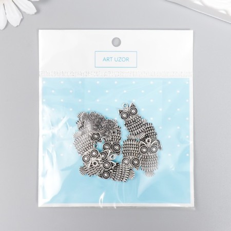 Decor Metal for creativity "Owl of point" (A37201) 2.5x1.2 cm-4