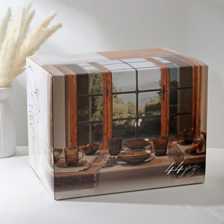 Elica table set, 44 items, glass, haze-17
