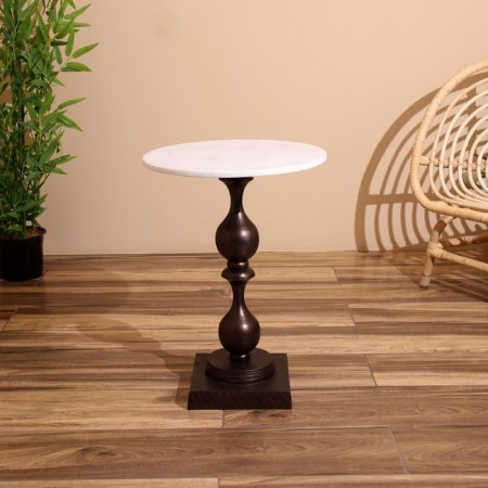 Coffee table 41x41x57 cm, aluminum/marble-1