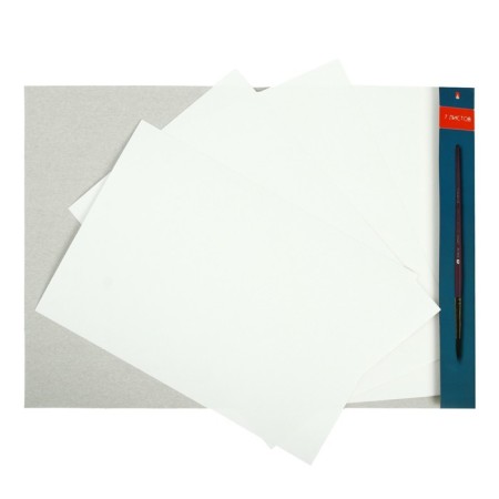A4 watercolor paper, 7 sheets "Classic", block 200 g/m2, mix-1
