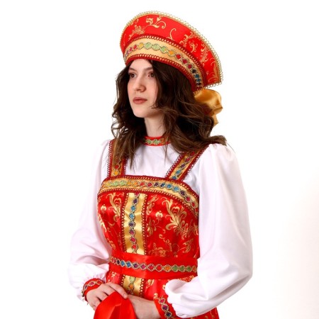 Карнавальный костюм «Самоцветы»: платье, кокошник, косынка в руку, р-р 46-48-2