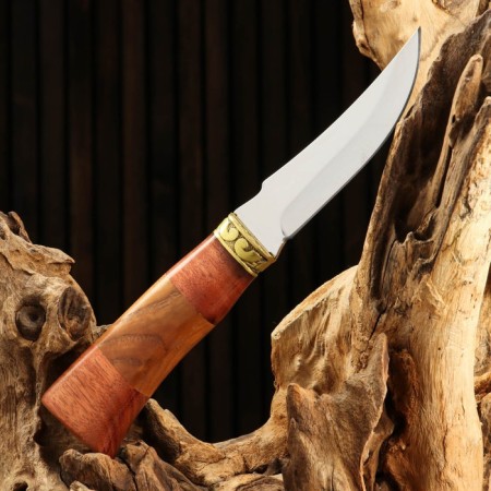 Hunting knife "Fight", 22cm, blade 112mm/2.8 mm, wood, with engraving, mix-1