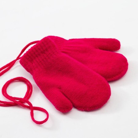 Mittens of two -layer Minaku "plain", col. bright pink, rr 14 (4-5 years)