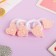 Hair gum "Pearl" (set 4 pcs) heart with a bead, pink-white