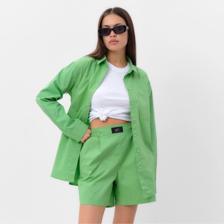 Women's suit (shirt and shorts) Mist Summer Time, size 48, green