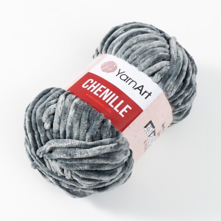 Yarn "Chenille" 100% micropoliester 90m/100g (560 gray)-1