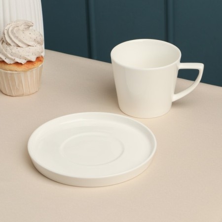 Tea couple "Sola", 260 ml, white, porcelain-1