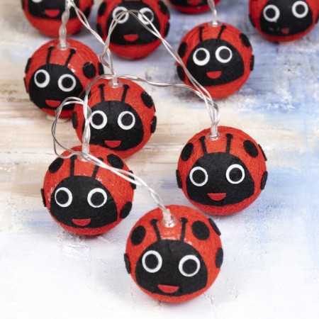 Garland “thread” 2 m with the nozzles “ladybug”, ip20, a transparent thread, 10 LED, a glow of warm white, AAH2-1
