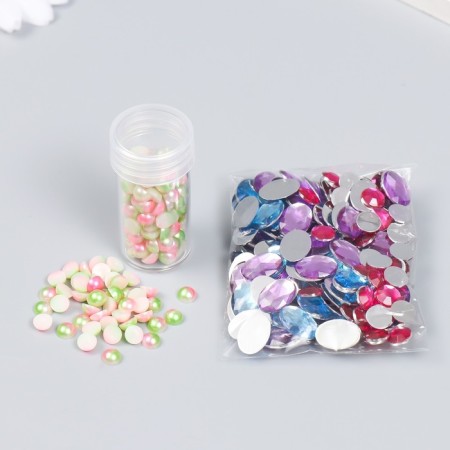 Decor "Pink-green gradient" d = 6 mm 10 g 200 pcs 5x2.5 cm mix-2