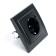 1-seater socket s/h 250V, 16A with a protective curtain and with USB, Stekker Erna, PST16-9011-03, black 1022447