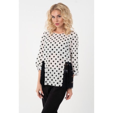 Female blouse, size 42, white-black color