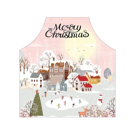 Apron of a kitchen with a photo print "Morning at Christmas", adjustable, size OS-1