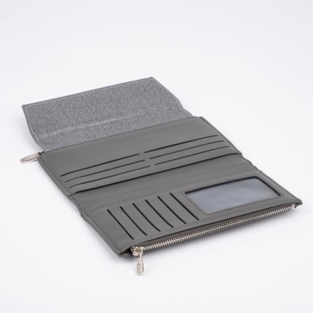 Women's wallet on magnets, gray color-2