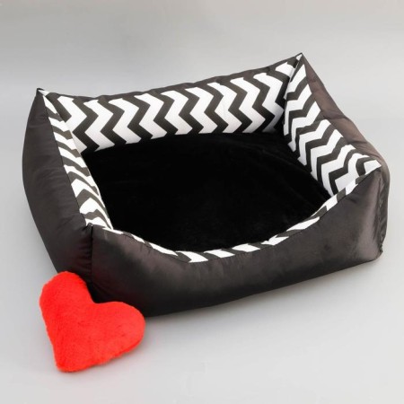 Lesser with a heart, 50 x 40 x 15 cm, oxford, calico, artificial fur-1