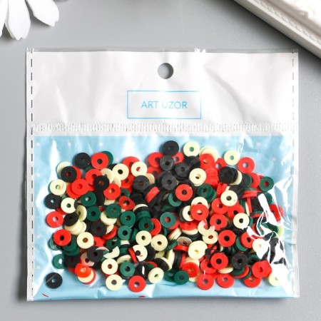 Beads for PVC Creativity "Ring of Yellow-Red" set ≈ 330 pcs 0.1x0.6x0.6 cm-2
