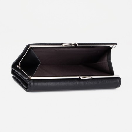 Women's wallet on magnets, black color-2