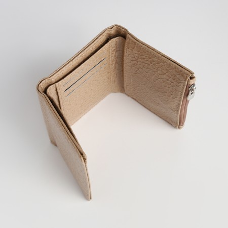 Women's wallet on magnet, beige color-4