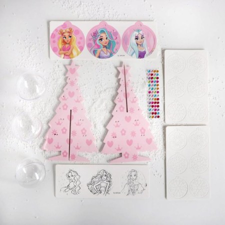 Set for creativity "New Year's Christmas tree with jewelry with your own hands", pink-1