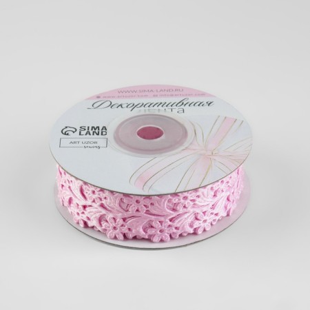 Figure tape "Chamomile", 25 mm, 9 ± 0.5 m, pink color-1