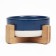 Ceramic bowl on a stand 450 ml 13 x 5 cm blue with white