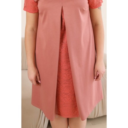Female dress, size 54, peach color-3