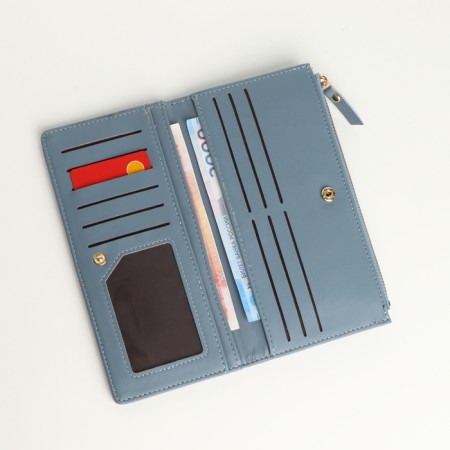 Women's wallet on magnets, blue color-4