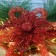 Decoration New Year's "double bell" with flower and twigs, 25x19 cm, golden red